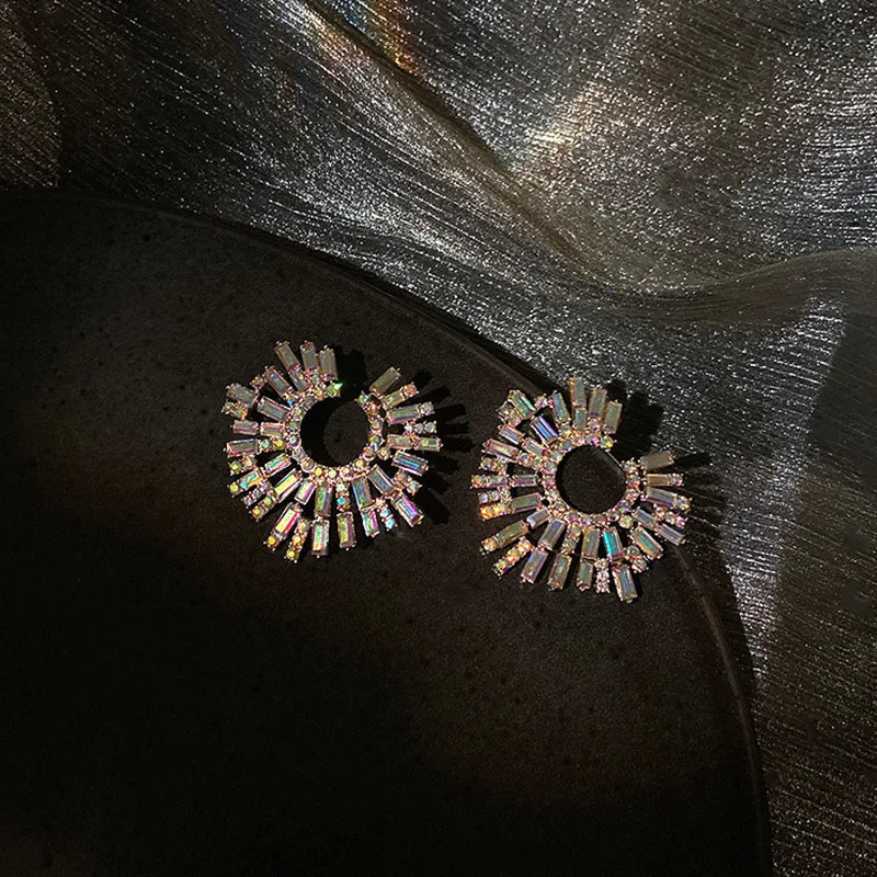 Crystal Circle Earrings