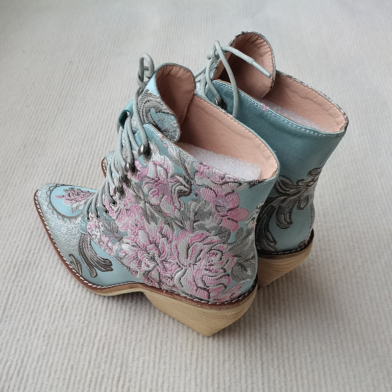 Embroidered Flower Boots Bauble Buy